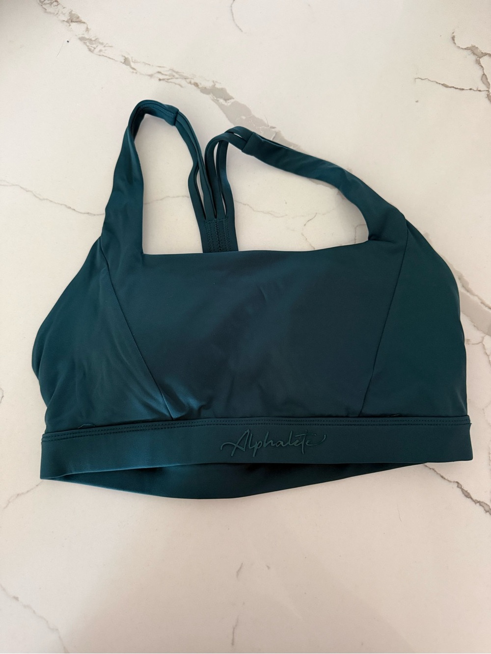 Alphalete Dark Teal Strappy Sports Bra
